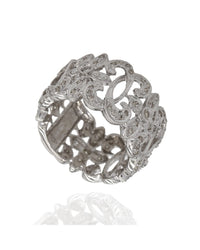Scroll and Cross Motif Diamond Ring in Gold