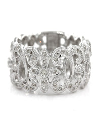 Scroll and Cross Motif Diamond Ring in Gold