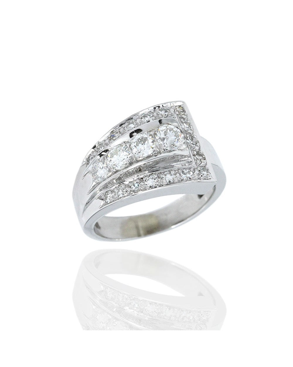Diamond Buckle Style Ring in Gold