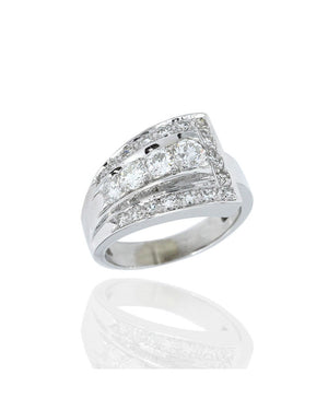 Diamond Buckle Style Ring in Gold