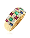 Levian Ruby, Emerald, Sapphire, Diamond Ring