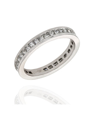 Princess Cut Diamond Eternity Ring in Gold