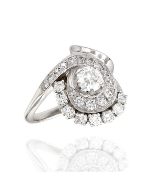 Vintage Diamond Swirl Ring in Gold