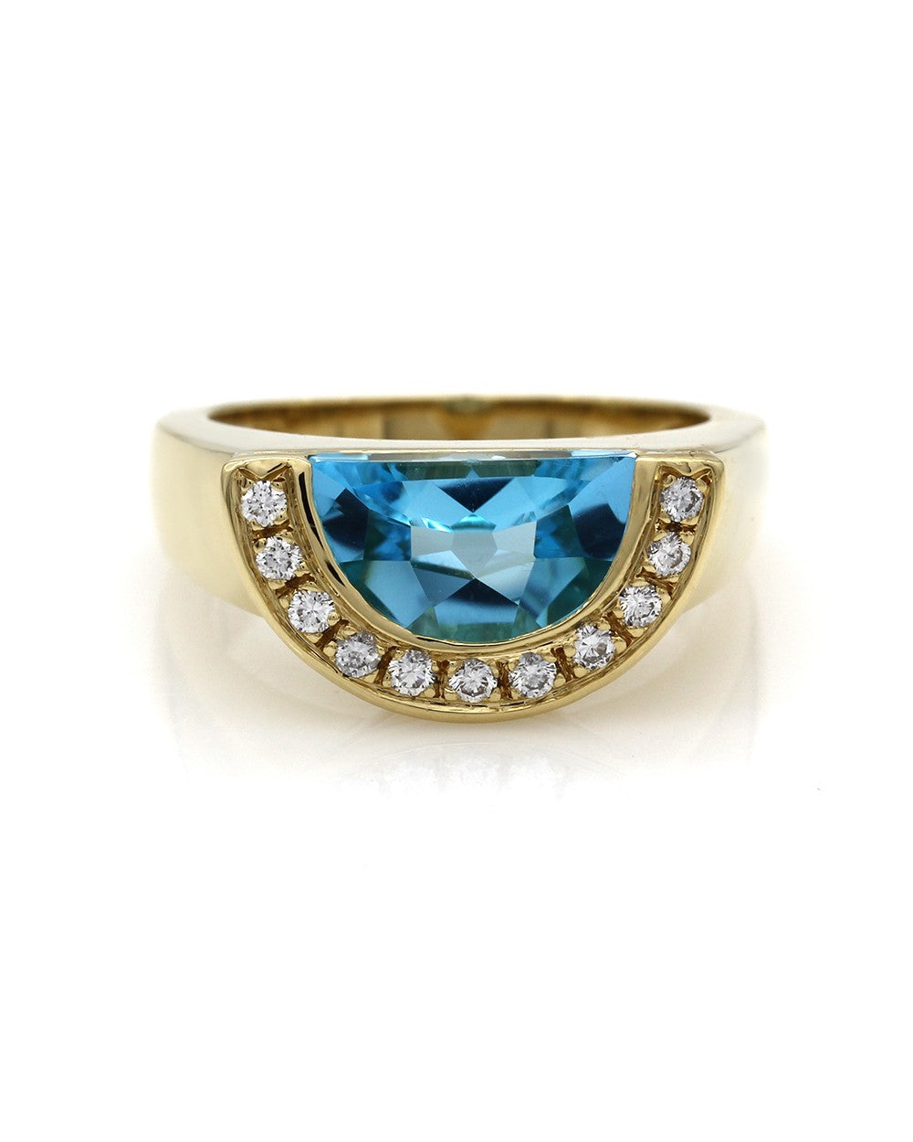 Movado Radius Blue Topaz Ring in Gold