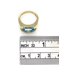 Movado Radius Blue Topaz Ring in Gold