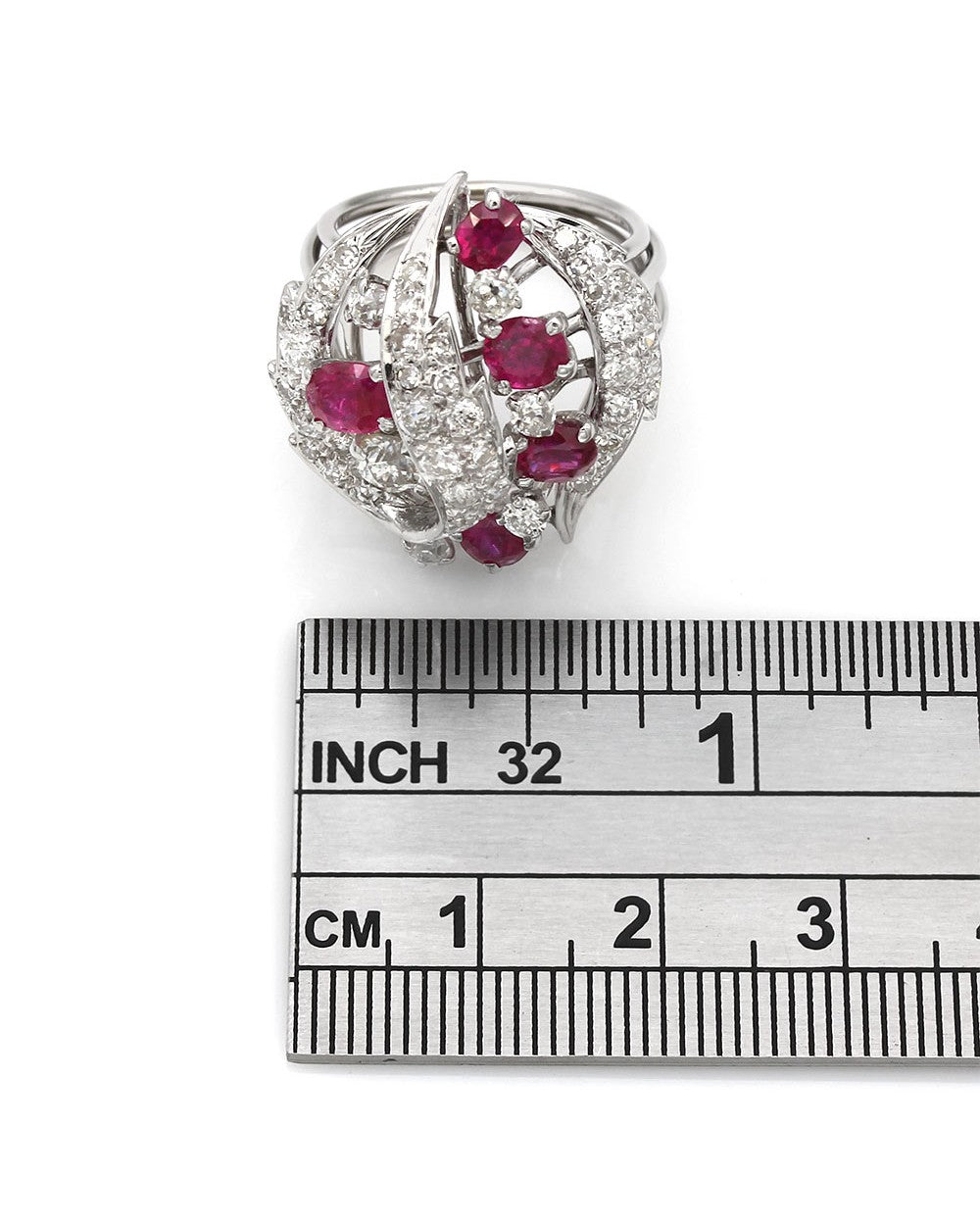 14KW Ruby and Diamond Cluster Ring