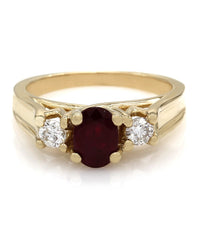 Ruby and Diamond Ring in Gold