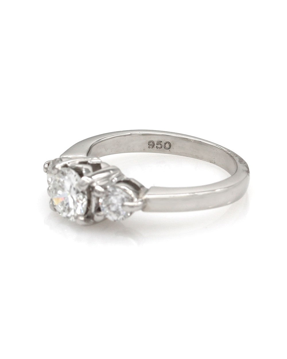 Three Stone Diamond Ring in Platinum
