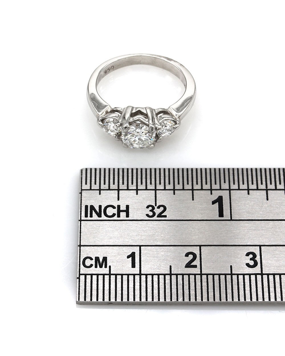 Three Stone Diamond Ring in Platinum