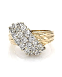 Diamond Waterfall Ring in Gold