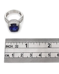 Tanzanite and Diamond Pave Ring in Gold