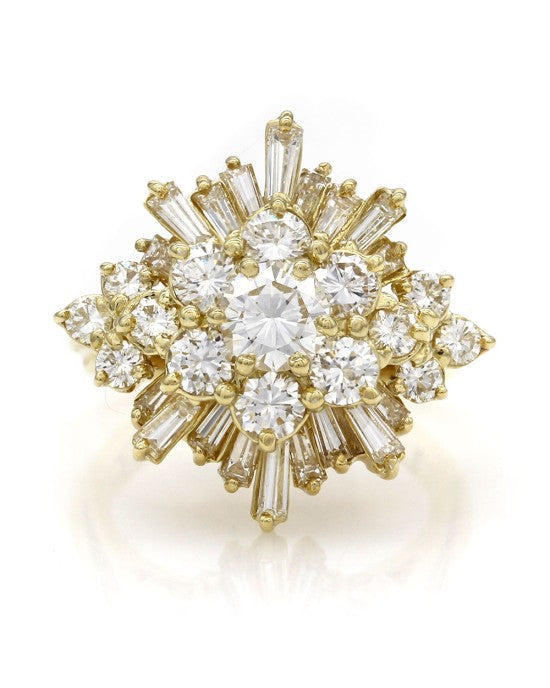 Diamond Cluster Ring in Gold