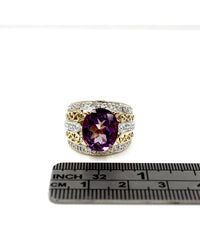 Amethyst and Diamond Ring in Gold