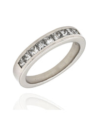 Channel Set Diamond Band in Platinum