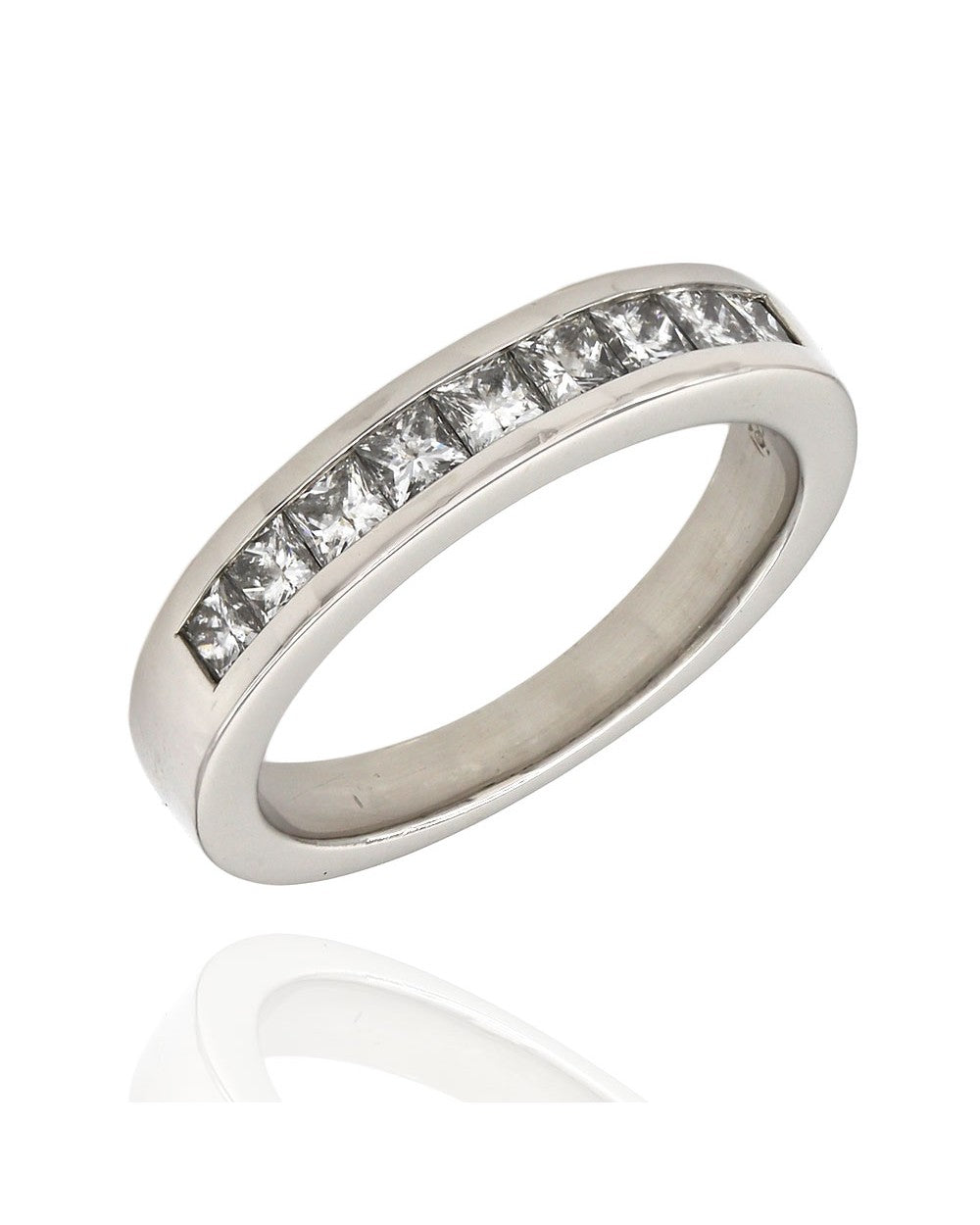 Channel Set Diamond Band in Platinum