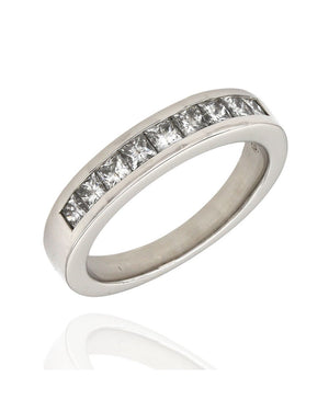 Channel Set Diamond Band in Platinum