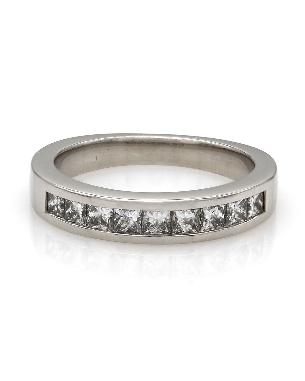 Channel Set Diamond Band in Platinum