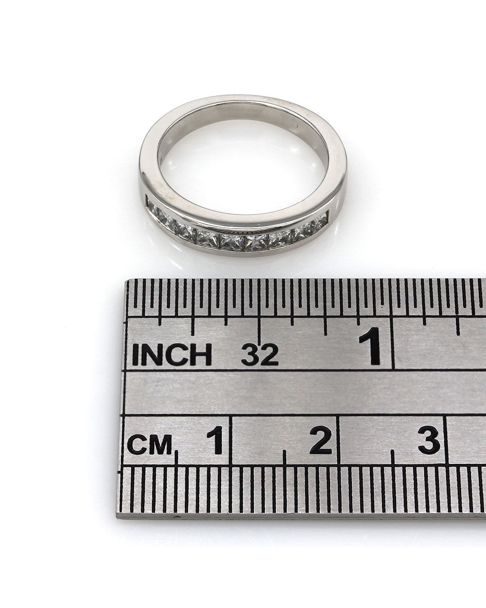 Channel Set Diamond Band in Platinum