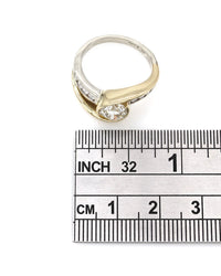 Channel Set Diamond Bypass Ring in Gold