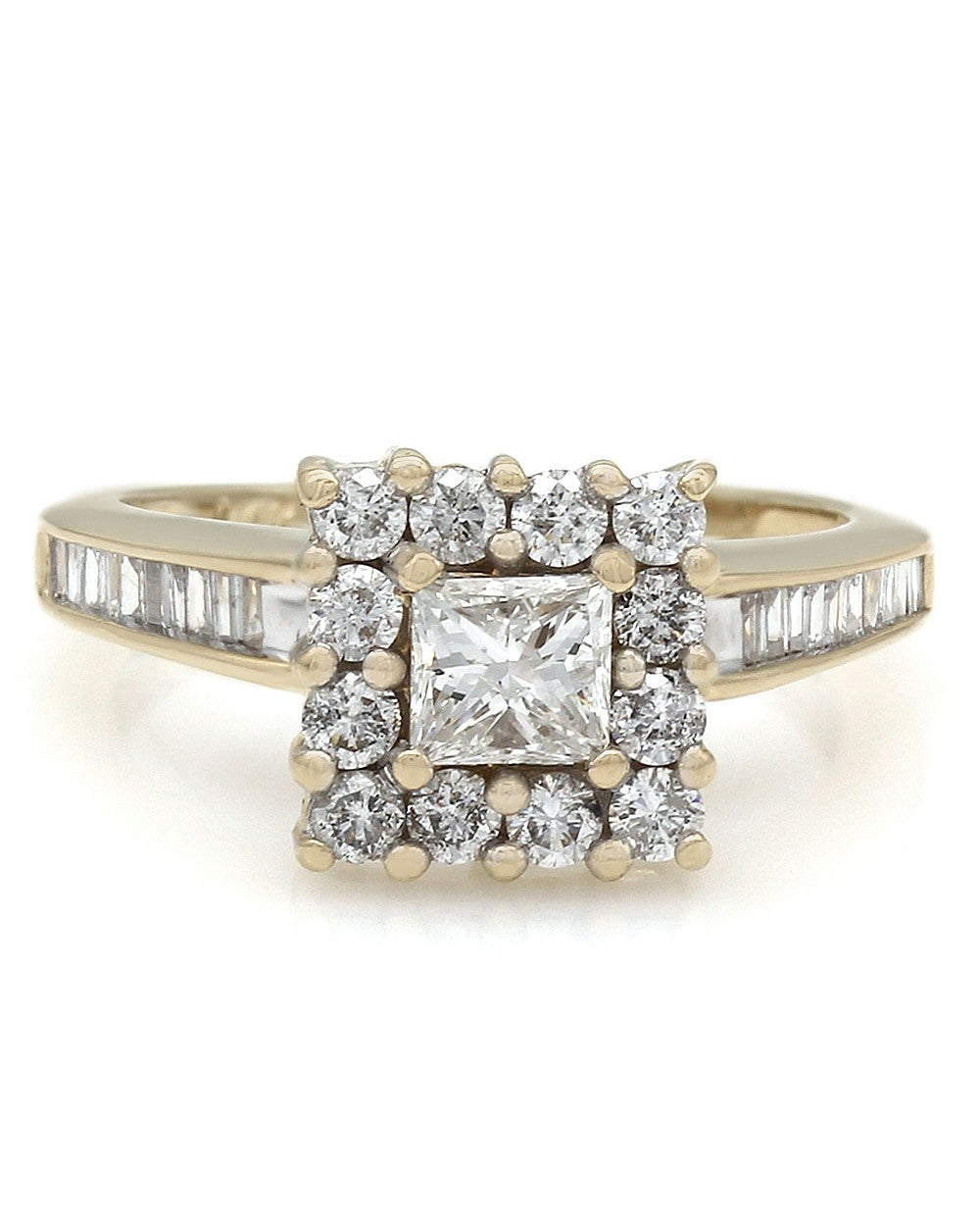 Square Top Diamond Ring in Gold