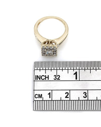 Square Top Diamond Ring in Gold