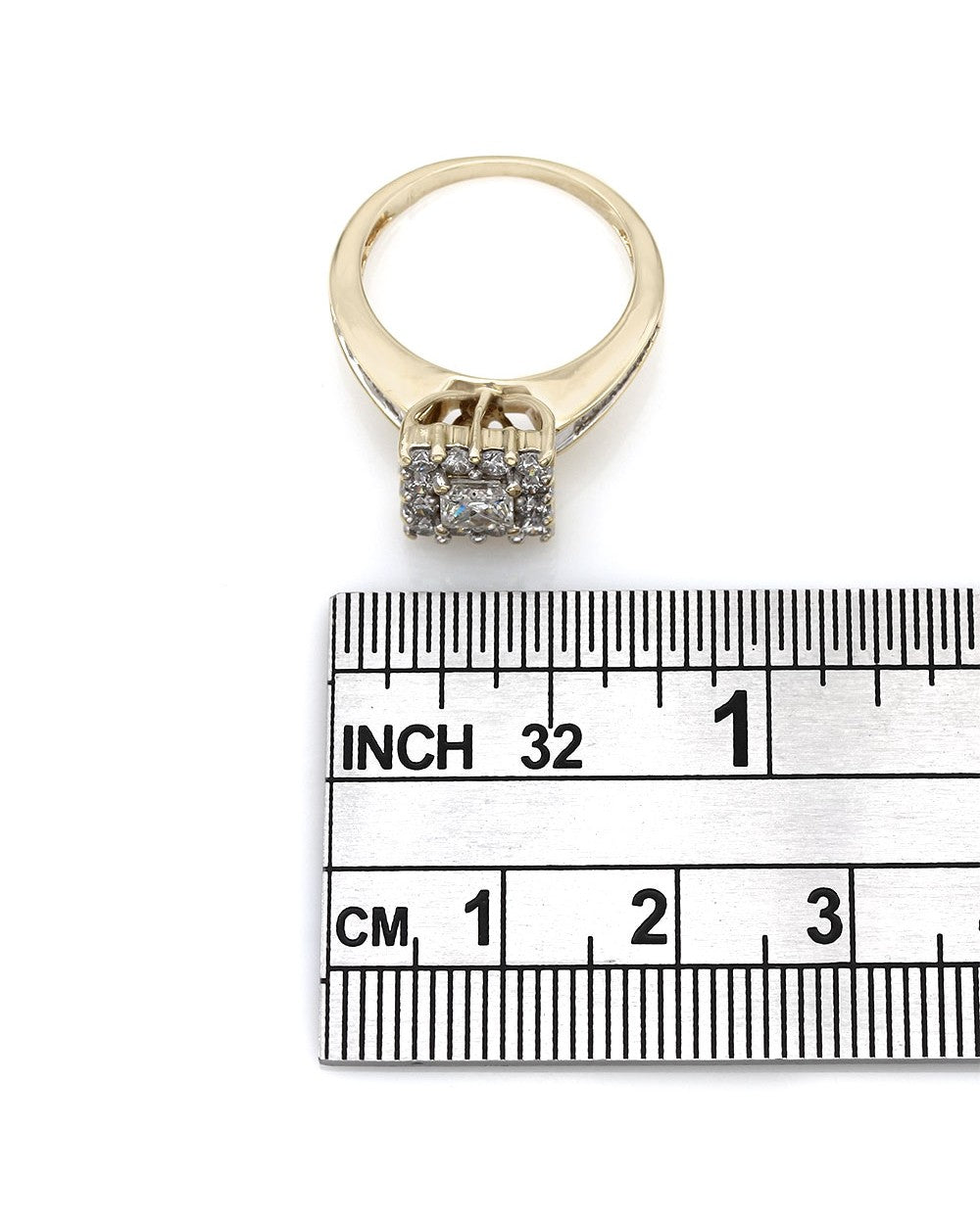 Square Top Diamond Ring in Gold
