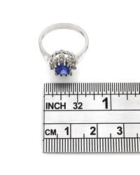 LeVian 18KW Sapphire and Diamond Ring
