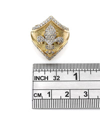 14KY Diamond Pave Fleur de Lis Ring