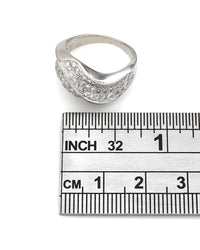 Pave Diamond Wave Ring in White Gold