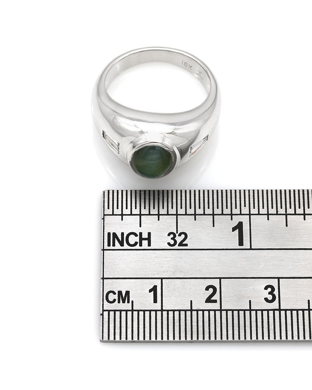 Gentlemans Cats Eye and Diamond Ring