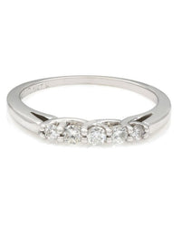 Prong Set Five Stone Diamond Band in 14k White Gold