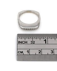 Square Top, High Polish, Channel Set Round Diamond Band in 14k White Gold
