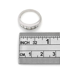 Five Stone Round Diamond Channel Set Band in 14k White Gold