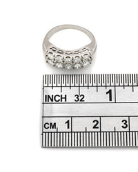 Two Row Prong Set Diamond Ring in 14kw