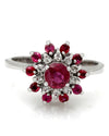 Ruby and Diamond Cluster Ring
