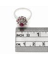 Ruby and Diamond Cluster Ring