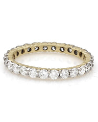 Prong Set Round Diamond Eternity Band in 14k Yellow Gold