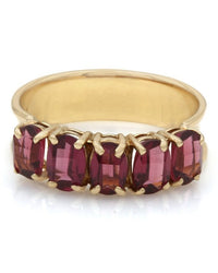 Five Stone Garnet Ring 14KY