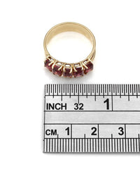 Five Stone Garnet Ring 14KY