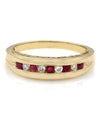14KY Alt Ruby/Dia Ring with Heart Accents