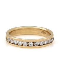 Round Diamond Channel Set Band in 14k Yellow Gold