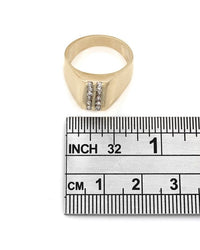 Two Row Vertical Channel Round Diamond Ring in 14k Yellow Gold