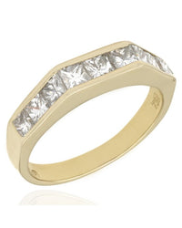 18KY Square Top Princess Diamond Ring