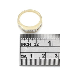 18KY Square Top Princess Diamond Ring