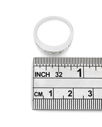 Channel Set Diamond Band with Princess Cut Diamonds in 14k White Gold