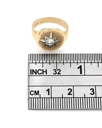 14K Diamond Solitaire Star Ring
