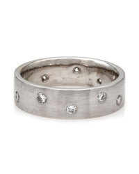 Flush Set, Round Diamond, Eternity Band with Satin Finish in 14k White Gold
