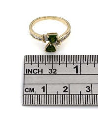 14KY Peridot and Diamond Ring