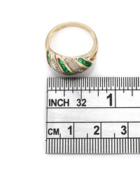 Emerald and Diamond Dome Ring