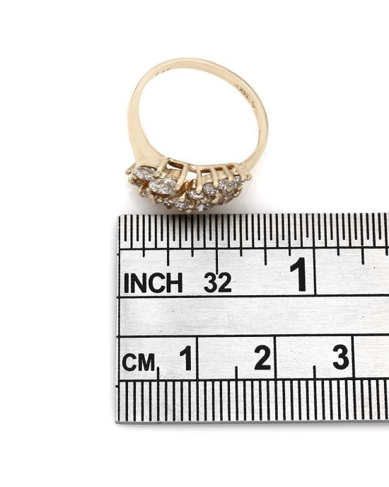 14KY Marquise and Round Diamond Fashion Ring